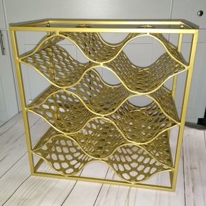 Gold tone wine rack